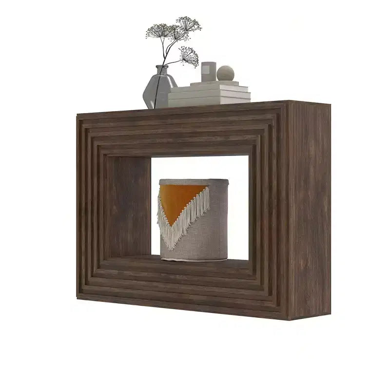 Mesa de centro Farmhouse de 47.2 pulgadas con almacenamiento abierto para recibidor, sofá, dormitorio, decoración del hogar, nogal
