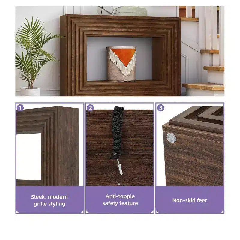 Mesa de centro Farmhouse de 47.2 pulgadas con almacenamiento abierto para recibidor, sofá, dormitorio, decoración del hogar, nogal