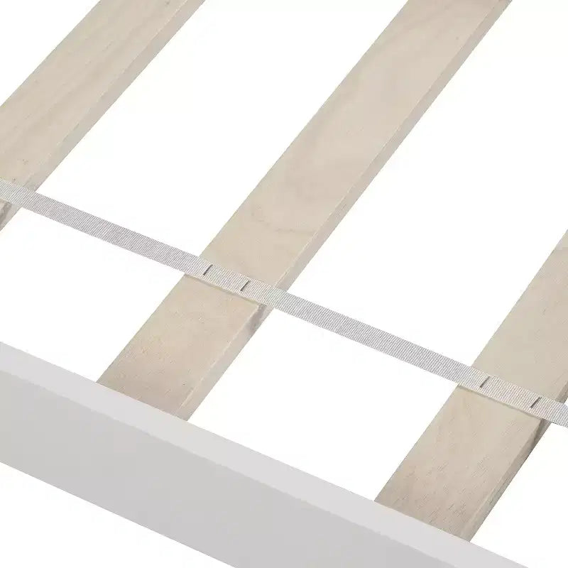 Cama de plataforma de madera maciza tamaño individual, base de cama de madera individual con cabecero para dormitorio