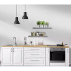 Juego de 3 estantes flotantes rectangulares Sorbus (24x9) con soportes invisibles - para dormitorio, decoración de cocina, estantes de baño