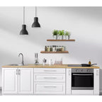 Juego de 3 estantes flotantes rectangulares Sorbus (24x9) con soportes invisibles - para dormitorio, decoración de cocina, estantes de baño