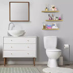 Juego de 3 estantes flotantes rectangulares Sorbus (24x9) con soportes invisibles - para dormitorio, decoración de cocina, estantes de baño