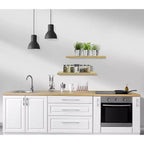 Juego de 3 estantes flotantes rectangulares Sorbus (24x9) con soportes invisibles - para dormitorio, decoración de cocina, estantes de baño