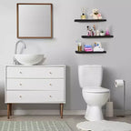 Juego de 3 estantes flotantes rectangulares Sorbus (24x9) con soportes invisibles - para dormitorio, decoración de cocina, estantes de baño