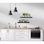 Juego de 3 estantes flotantes rectangulares Sorbus (24x9) con soportes invisibles - para dormitorio, decoración de cocina, estantes de baño