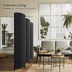 Separadores de ambientes Sorbus extra anchos de doble bisagra y 6 paneles - Biombos plegables de diseño de malla tejida a mano, divisor de pared para separación de ambientes