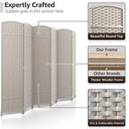 Separadores de ambientes Sorbus extra anchos de doble bisagra y 6 paneles - Biombos plegables de diseño de malla tejida a mano, divisor de pared para separación de ambientes