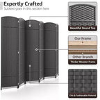 Separadores de ambientes Sorbus extra anchos de doble bisagra y 6 paneles - Biombos plegables de diseño de malla tejida a mano, divisor de pared para separación de ambientes