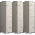 Sorbus Extra Wide Double Hinged 6 Panels Partition Room Dividers - Mesh Hand-Woven Design Folding Privacy Screens, Wall Divider for Room Separation