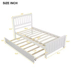 Plataforma doble con nido, estructura de cama de madera con cabecero y pie de cama para dormitorio