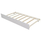 Plataforma doble con nido, estructura de cama de madera con cabecero y pie de cama para dormitorio