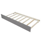 Plataforma doble con nido, estructura de cama de madera con cabecero y pie de cama para dormitorio