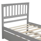 Plataforma doble con nido, estructura de cama de madera con cabecero y pie de cama para dormitorio
