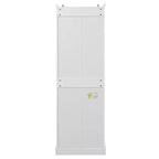 Armario de almacenamiento de baño independiente con cajón, estantes ajustables, puertas con bisagras amortiguadas, acabado pintado duradero, blanco - ModernLuxe