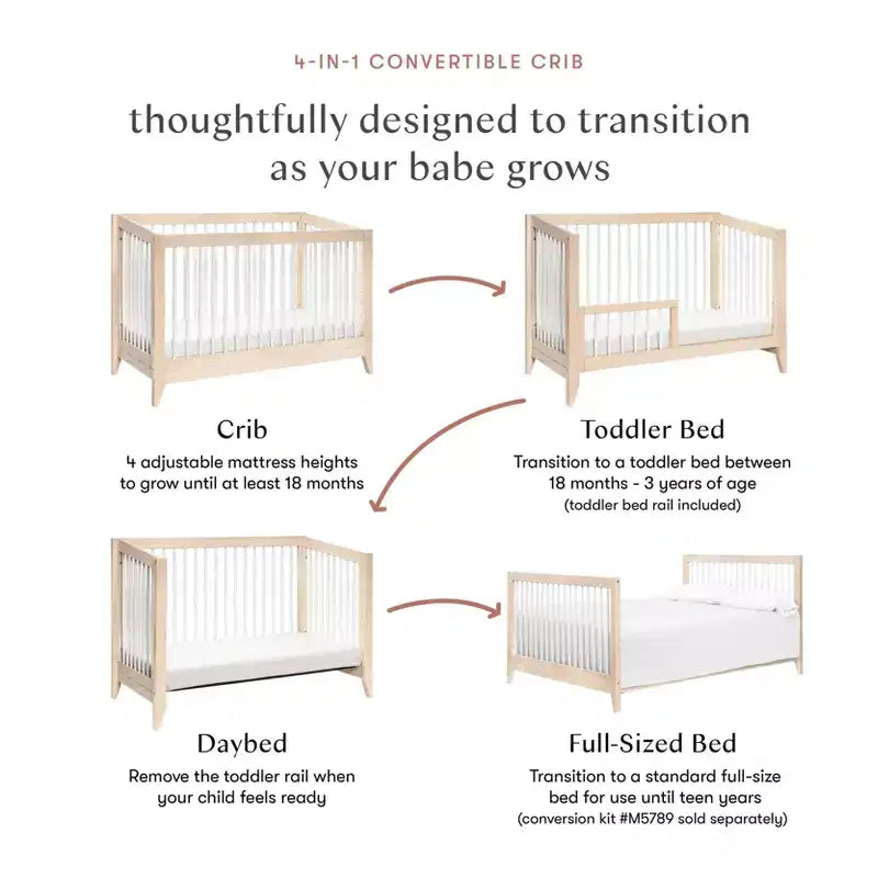 Cuna convertible 4 en 1 Babyletto Sprout con kit de conversión a cama infantil