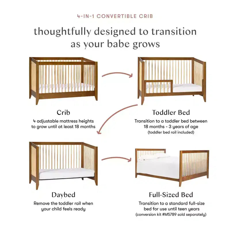 Cuna convertible 4 en 1 Babyletto Sprout con kit de conversión a cama infantil