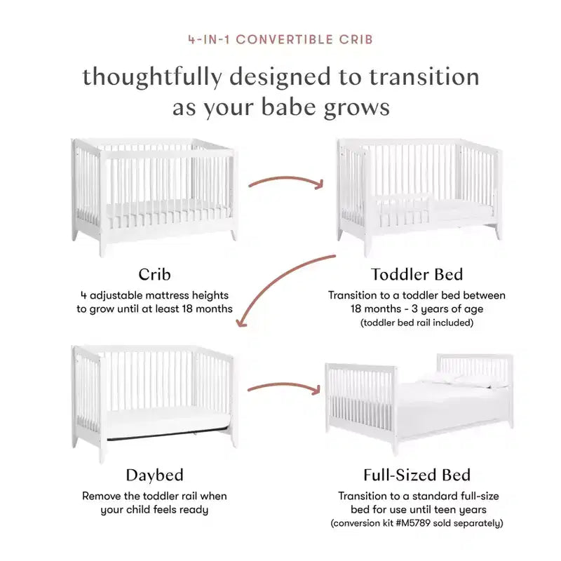 Cuna convertible 4 en 1 Babyletto Sprout con kit de conversión a cama infantil