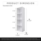 Homez Estantería Etagere Alta de Madera de 41.93 pulgadas con 4 estantes ajustables