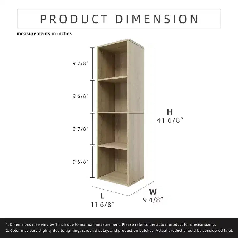 Homez Estantería Etagere Alta de Madera de 41.93 pulgadas con 4 estantes ajustables