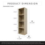Homez Estantería Etagere Alta de Madera de 41.93 pulgadas con 4 estantes ajustables