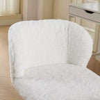 Silla de oficina MAYEERTY de pelo de conejo artificial - Base de metal, giratoria ajustable, silla de tocador, violeta