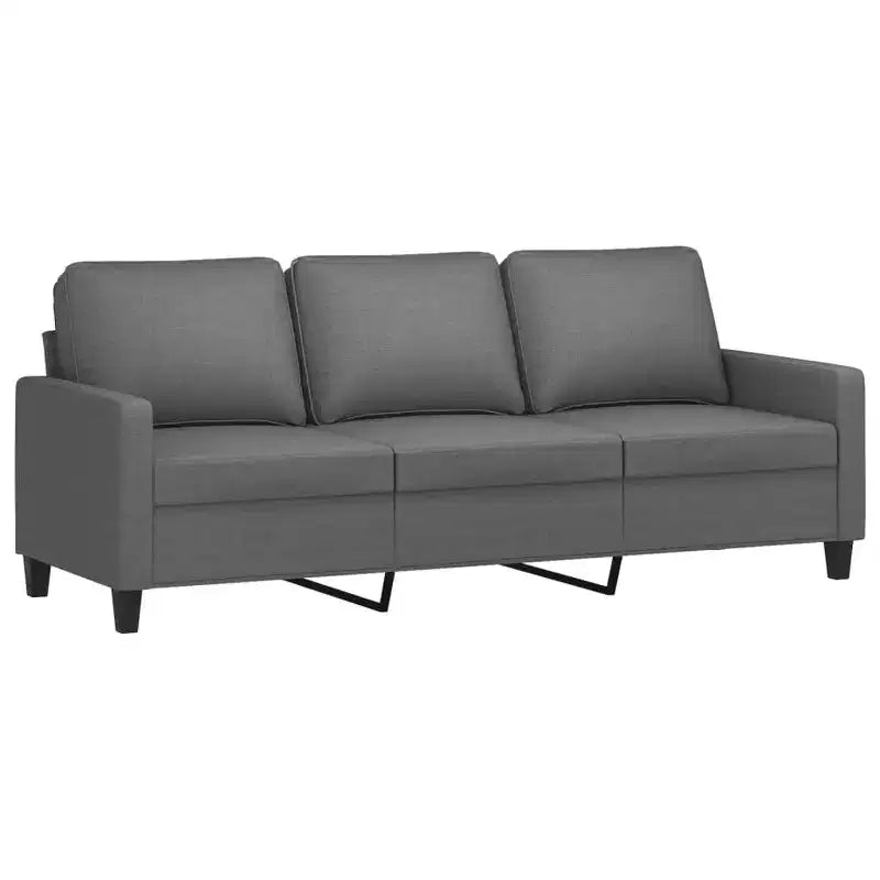 Sofá de 3 plazas gris oscuro 100 % poliéster, metal, textilene, espuma