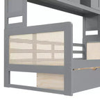 Sofá cama doble/matrimonial con estantería de almacenamiento, sofá cama de madera con armarios y estantes de almacenamiento