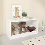 Caja de almacenamiento de juguetes abierta Whisen para niños, cubo organizador de madera, gran espacio de almacenamiento - Blanco