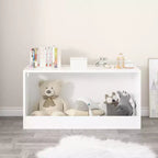 Caja de almacenamiento de juguetes abierta Whisen para niños, cubo organizador de madera, gran espacio de almacenamiento - Blanco