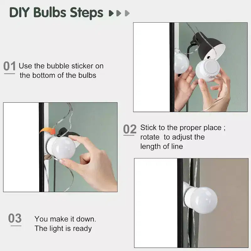 VINGLI Tocador con Espejo y Luces, Tocador de Maquillaje con Cajones y Taburete para Dormitorio, Negro