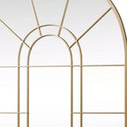 HomeRoots 41 Espejo decorativo enmarcado de metal negro con forma de arco y panel de ventana