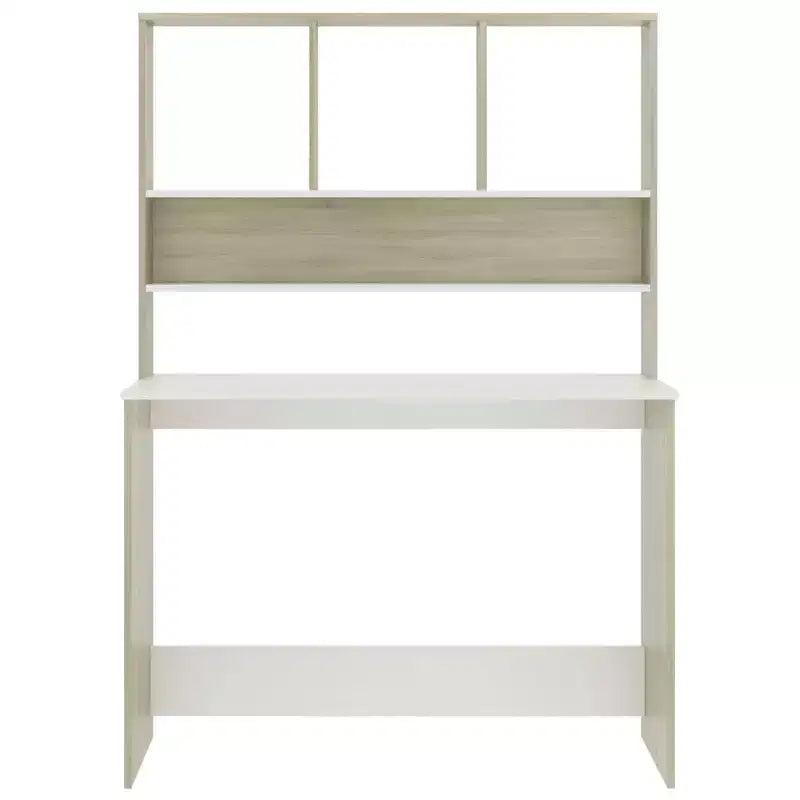 Escritorio flotante moderno Clihome, escritorio flotante con 3 estantes, escritorio de computadora montado en la pared con acabado mate para espacios pequeños