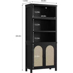 Estantería y Librería con Puertas, Estantería Alta de 180 cm con Armarios de Almacenamiento para Oficina en Casa