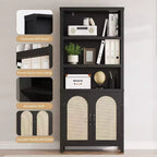 Estantería y Librería con Puertas, Estantería Alta de 180 cm con Armarios de Almacenamiento para Oficina en Casa