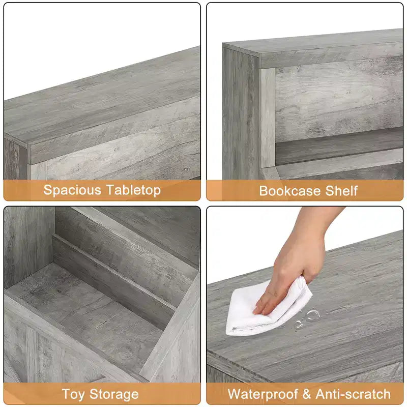 Estantería Infantil, Armario Organizador con Dispositivo Antivuelco, Caja Organizadora Impermeable para Niños Pequeños para Guardería, Sala de Juegos, Dormitorio, Pasillo