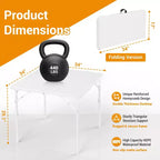 Mesa Plegable Cuadrada de 34, Mesa Plegable Portátil Multifuncional para Cartas con Asa de Transporte para Uso en Interiores, Exteriores, Camping, con Superficie de Plástico