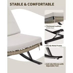 Juego de 2 mecedoras para exteriores, sillas mecedoras para patio, silla mecedora de ratán para exteriores con cojines para porche delantero, jardín
