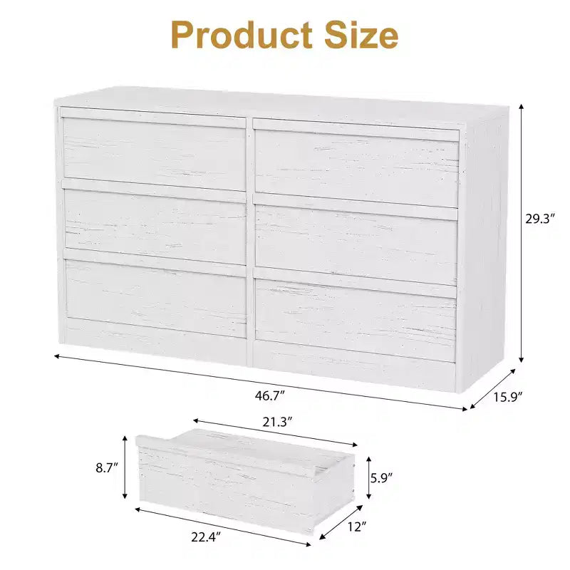 Cómoda, aparador de madera duradero con cajones y encimera espaciosa, muebles de dormitorio de estilo escandinavo, para sala de estar, pasillo
