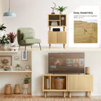 Mesa auxiliar de almacenamiento apilable Home Zone Living con puerta y estantes personalizables