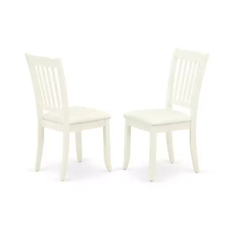 HomeStock Juego de Comedor de 5 Piezas con Acabado Blanco Lino y Encimera de Madera Sólida - Capacidad para 4 personas