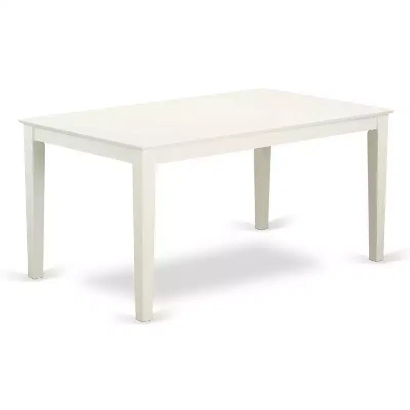 Juego de Comedor de 5 Piezas con Cubierta Superior de Madera Maciza con Acabado Blanco Lino - Con Capacidad para 4 Personas