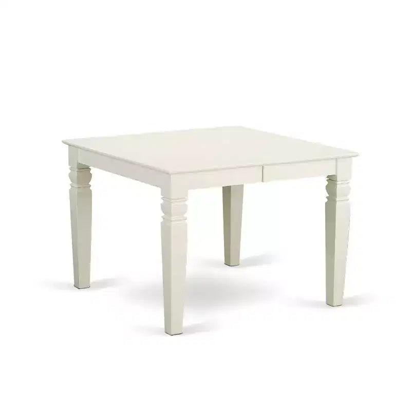 Juego de comedor de 5 piezas - Mesa rectangular con extensión y 4 sillas - 42x60 pulgadas - Blanco Lino