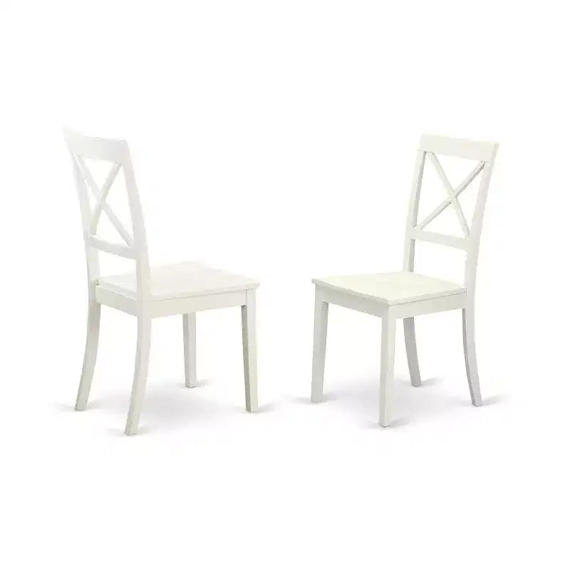 Juego de comedor de 5 piezas - Mesa rectangular con extensión y 4 sillas - 42x60 pulgadas - Blanco Lino