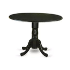 HomeStock 5-Piece Round Black Finish Solid Wood Top Dining table with 4 Chairs