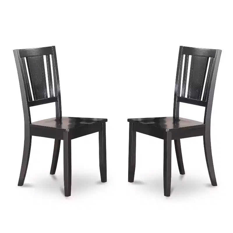 Mesa de comedor redonda HomeStock de 5 piezas con tapa de madera maciza y acabado negro, con 4 sillas