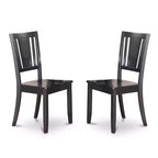 Mesa de comedor redonda HomeStock de 5 piezas con tapa de madera maciza y acabado negro, con 4 sillas