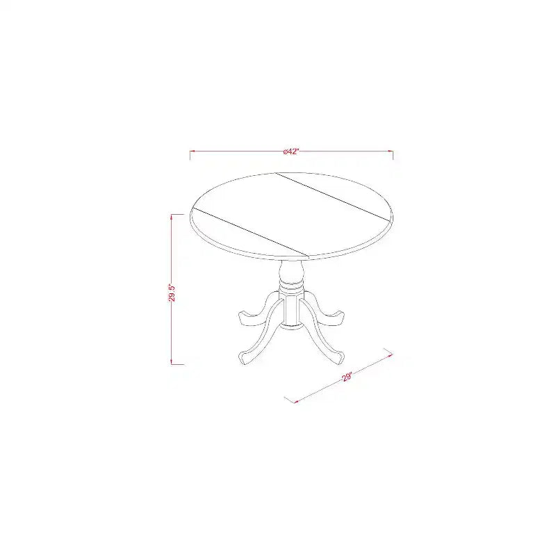 Mesa de comedor redonda HomeStock de 5 piezas con tapa de madera maciza y acabado negro, con 4 sillas