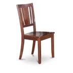 HomeStock Juego de Comedor de 5 Piezas con Cubierta de Madera Maciza con Acabado en Caoba y Alas Abatibles - Capacidad para 4 Personas