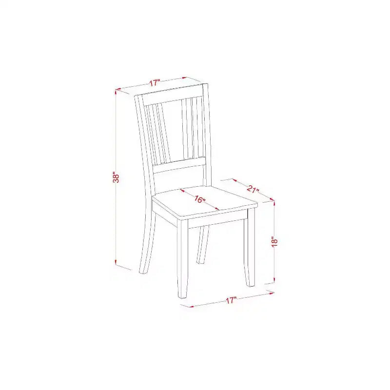 HomeStock Juego de Comedor de 5 Piezas con Cubierta de Madera Maciza con Acabado en Caoba y Alas Abatibles - Capacidad para 4 Personas