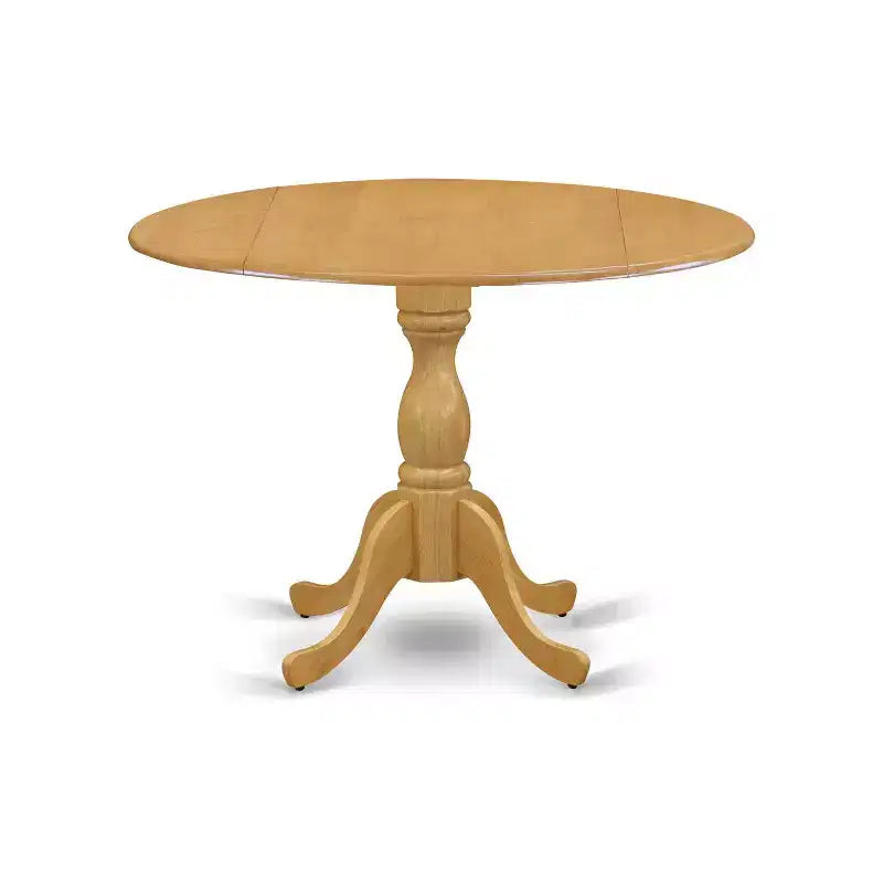 HomeStock Juego de Comedor de 5 Piezas, Mesa con Tapa de Madera Maciza con Acabado de Roble Natural y 4 Sillas con Respaldo de Listones y Hoja Abatible